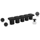  Color_Black -- Meridian Pavilion Boucle Fabric Upholstered 5 pc Modular Bench IMAGE 8