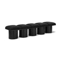  Color_Black -- Meridian Pavilion Boucle Fabric Upholstered 5 pc Modular Bench IMAGE 1