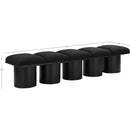  Color_Black -- Meridian Pavilion Boucle Fabric Upholstered 5 pc Modular Bench IMAGE 6
