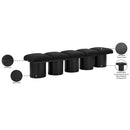  Color_Black -- Meridian Pavilion Boucle Fabric Upholstered 5 pc Modular Bench IMAGE 7