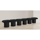  Color_Black -- Meridian Pavilion Boucle Fabric Upholstered 6 pc Modular Bench IMAGE 2