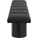  Color_Black -- Meridian Pavilion Boucle Fabric Upholstered 6 pc Modular Bench IMAGE 4