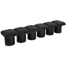  Color_Black -- Meridian Pavilion Boucle Fabric Upholstered 6 pc Modular Bench IMAGE 5