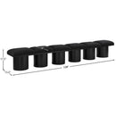  Color_Black -- Meridian Pavilion Boucle Fabric Upholstered 6 pc Modular Bench IMAGE 7