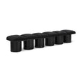  Color_Black -- Meridian Pavilion Boucle Fabric Upholstered 6 pc Modular Bench IMAGE 1
