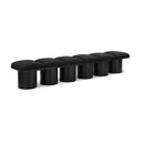  Color_Black -- Meridian Pavilion Boucle Fabric Upholstered 6 pc Modular Bench IMAGE 1