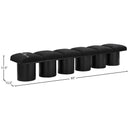  Color_Black -- Meridian Pavilion Boucle Fabric Upholstered 6 pc Modular Bench IMAGE 6