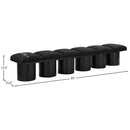 Meridian Pavilion Black Boucle Fabric Bench IMAGE 6