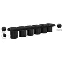  Color_Black -- Meridian Pavilion Boucle Fabric Upholstered 6 pc Modular Bench IMAGE 7