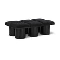  Color_Black -- Meridian Pavilion Boucle Fabric Upholstered 6 pc Modular Bench IMAGE 1