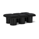  Color_Black -- Meridian Pavilion Boucle Fabric Upholstered 6 pc Modular Bench IMAGE 1