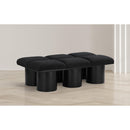  Color_Black -- Meridian Pavilion Boucle Fabric Upholstered 6 pc Modular Bench IMAGE 2