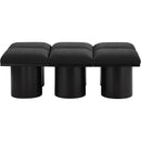  Color_Black -- Meridian Pavilion Boucle Fabric Upholstered 6 pc Modular Bench IMAGE 3