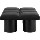  Color_Black -- Meridian Pavilion Boucle Fabric Upholstered 6 pc Modular Bench IMAGE 4