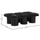  Color_Black -- Meridian Pavilion Boucle Fabric Upholstered 6 pc Modular Bench IMAGE 6