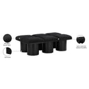  Color_Black -- Meridian Pavilion Boucle Fabric Upholstered 6 pc Modular Bench IMAGE 7
