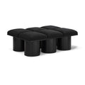  Color_Black -- Meridian Pavilion Boucle Fabric Upholstered 6 pc Modular Bench IMAGE 1