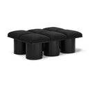  Color_Black -- Meridian Pavilion Boucle Fabric Upholstered 6 pc Modular Bench IMAGE 1