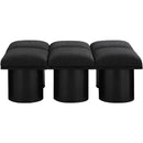  Color_Black -- Meridian Pavilion Boucle Fabric Upholstered 6 pc Modular Bench IMAGE 3
