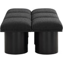  Color_Black -- Meridian Pavilion Boucle Fabric Upholstered 6 pc Modular Bench IMAGE 4