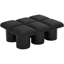  Color_Black -- Meridian Pavilion Boucle Fabric Upholstered 6 pc Modular Bench IMAGE 5