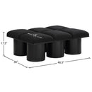  Color_Black -- Meridian Pavilion Boucle Fabric Upholstered 6 pc Modular Bench IMAGE 7