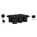 Meridian Pavilion Black Boucle Fabric Bench IMAGE 8