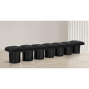  Color_Black -- Meridian Pavilion Boucle Fabric Upholstered 7 pc Modular Bench IMAGE 2