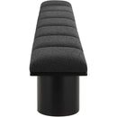  Color_Black -- Meridian Pavilion Boucle Fabric Upholstered 7 pc Modular Bench IMAGE 4
