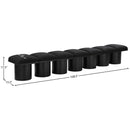  Color_Black -- Meridian Pavilion Boucle Fabric Upholstered 7 pc Modular Bench IMAGE 6