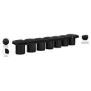  Color_Black -- Meridian Pavilion Boucle Fabric Upholstered 7 pc Modular Bench IMAGE 7