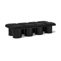  Color_Black -- Meridian Pavilion Boucle Fabric Upholstered 8 pc Modular Bench IMAGE 1