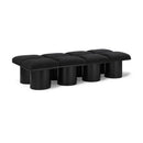  Color_Black -- Meridian Pavilion Boucle Fabric Upholstered 8 pc Modular Bench IMAGE 1
