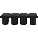  Color_Black -- Meridian Pavilion Boucle Fabric Upholstered 8 pc Modular Bench IMAGE 3