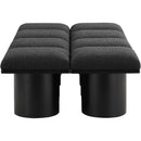  Color_Black -- Meridian Pavilion Boucle Fabric Upholstered 8 pc Modular Bench IMAGE 4