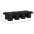  Color_Black -- Meridian Pavilion Boucle Fabric Upholstered 8 pc Modular Bench IMAGE 6