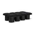  Color_Black -- Meridian Pavilion Boucle Fabric Upholstered 8 pc Modular Bench IMAGE 1