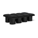 Color_Black -- Meridian Pavilion Boucle Fabric Upholstered 8 pc Modular Bench IMAGE 1