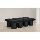  Color_Black -- Meridian Pavilion Boucle Fabric Upholstered 8 pc Modular Bench IMAGE 2