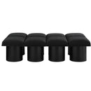 Color_Black -- Meridian Pavilion Boucle Fabric Upholstered 8 pc Modular Bench IMAGE 3