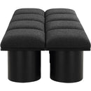  Color_Black -- Meridian Pavilion Boucle Fabric Upholstered 8 pc Modular Bench IMAGE 4