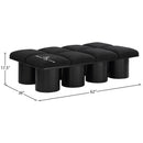  Color_Black -- Meridian Pavilion Boucle Fabric Upholstered 8 pc Modular Bench IMAGE 7