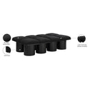Meridian Pavilion Black Boucle Fabric Bench IMAGE 8