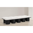  Color_Cream/ Black Finish -- Pavilion Cream Boucle Fabric Upholstered 10 pc Modular Bench IMAGE 2
