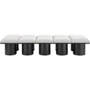 Color_Cream/ Black Finish -- Pavilion Cream Boucle Fabric Upholstered 10 pc Modular Bench IMAGE 3