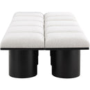  Color_Cream/ Black Finish -- Pavilion Cream Boucle Fabric Upholstered 10 pc Modular Bench IMAGE 4