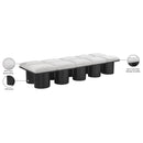  Color_Cream/ Black Finish -- Pavilion Cream Boucle Fabric Upholstered 10 pc Modular Bench IMAGE 7