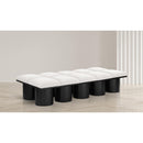  Color_Cream/ Black Finish -- Pavilion Cream Boucle Fabric Upholstered 10 pc Modular Bench IMAGE 2