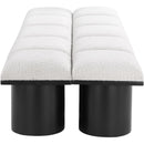  Color_Cream/ Black Finish -- Pavilion Cream Boucle Fabric Upholstered 10 pc Modular Bench IMAGE 4