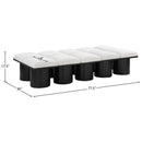  Color_Cream/ Black Finish -- Pavilion Cream Boucle Fabric Upholstered 10 pc Modular Bench IMAGE 7